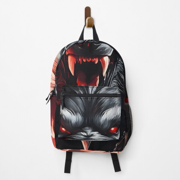 Item preview, Fierce Snarling Dark Wolf with Skull Pendant designed and sold by UrbanPrts.