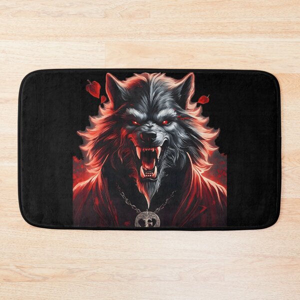 Item preview, Fierce Snarling Dark Wolf with Skull Pendant designed and sold by UrbanPrts.