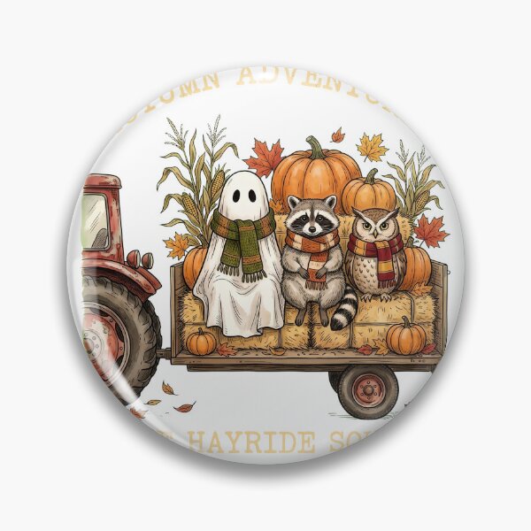 Item preview, Autumn Adventures Hayride Squad comfort color Shirt, Cute Ghost Raccoon Owl Fall Tee, Vintage Pumpkin Patch Farm Animal Graphic T-Shirt designed and sold by RAWVANE.