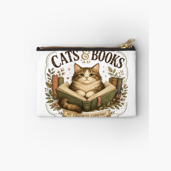 Item preview, Cats and Books Cozy Cat Lover Bookworm Vintage Reading Design designed and sold by TulipsArtDesigns .