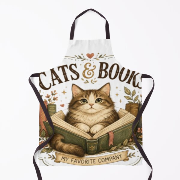 Item preview, Cats and Books Cozy Cat Lover Bookworm Vintage Reading Design designed and sold by TulipsArtDesigns .