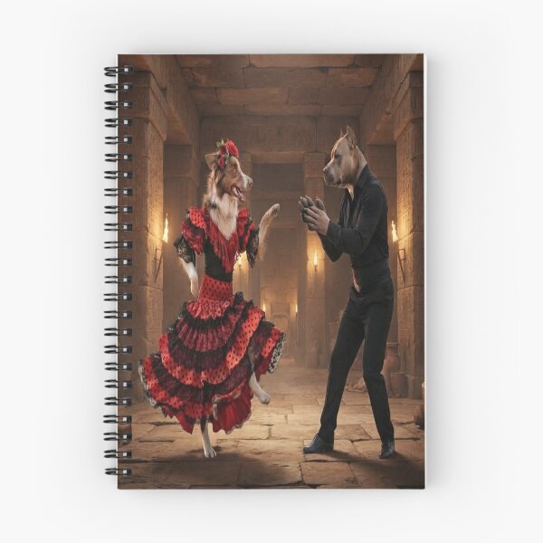 Item preview, Pitbull and Collie Dancing Flamenco in an Ancient Temple designed and sold by AfresStudio.