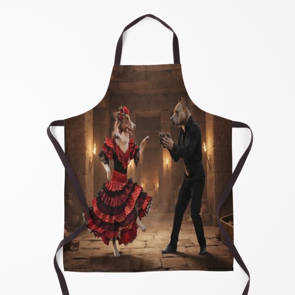 Item preview, Pitbull and Collie Dancing Flamenco in an Ancient Temple designed and sold by AfresStudio.