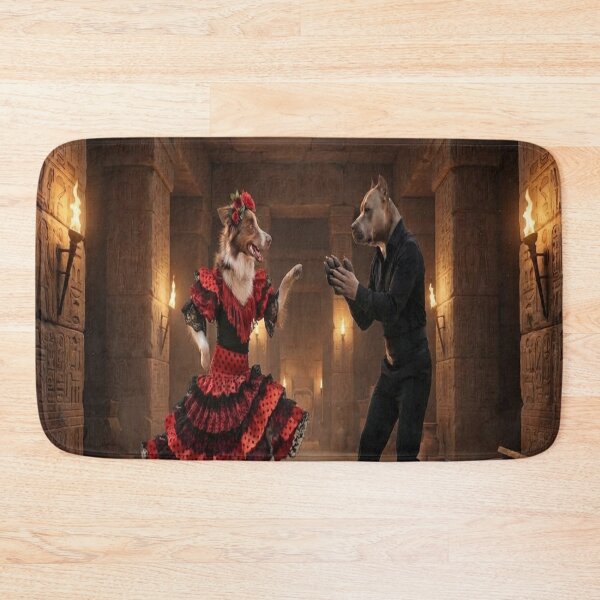 Item preview, Pitbull and Collie Dancing Flamenco in an Ancient Temple designed and sold by AfresStudio.
