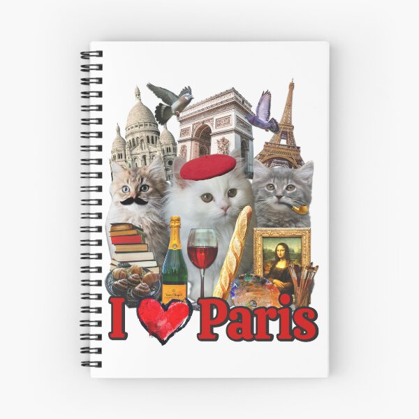 Item preview, I heart Paris design cute funny quirky cursed parody stereotypes kittens, city parody tee designed and sold by DisgustangCO.
