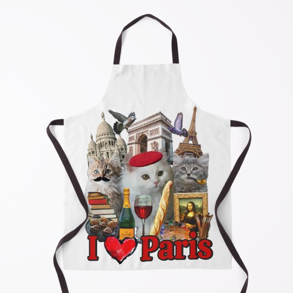 Item preview, I heart Paris design cute funny quirky cursed parody stereotypes kittens, city parody tee designed and sold by DisgustangCO.
