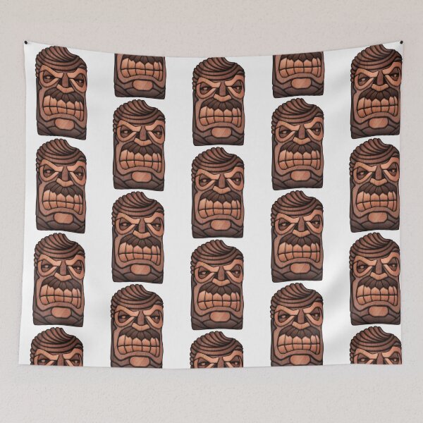 Aperçu de l'œuvre Masque Tiki de Ron Swanson créée et vendue par FAUNALS.