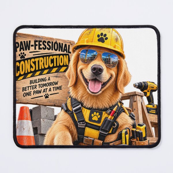 Item preview, Funny Dog Construction Worker – PAW-FESSIONAL Builder Gift designed and sold by TeeVibeHaus.