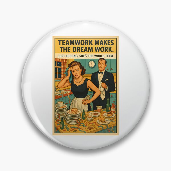 Item preview, Retro Feminist Poster - Teamwork Kitchen Humor Quote designed and sold by ShopCrispCos.