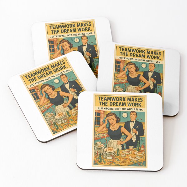Item preview, Retro Feminist Poster - Teamwork Kitchen Humor Quote designed and sold by ShopCrispCos.