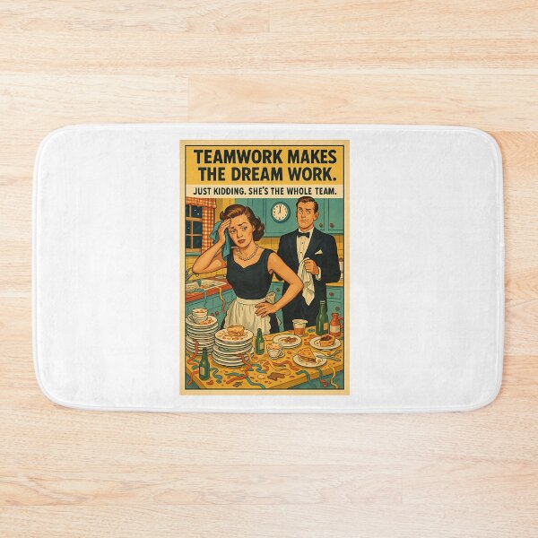 Item preview, Retro Feminist Poster - Teamwork Kitchen Humor Quote designed and sold by ShopCrispCos.