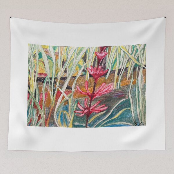 Item preview, Coral Bean Flower Watercolor designed and sold by BirdandaBrush.