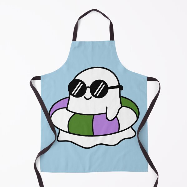 Item preview, Cute Genderqueer Pride Ghost with Sunglasses Pool Ring designed and sold by Cannaxes Studio.