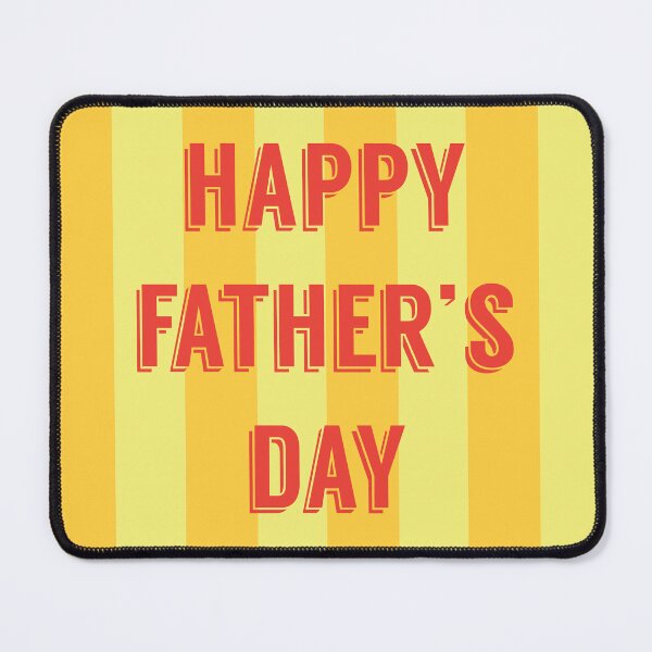 Item preview, Happy Father's Day - Retro Bold Red Typography on Yellow Stripes Background | Vintage Holiday Graphic designed and sold by Elite Wall Art.