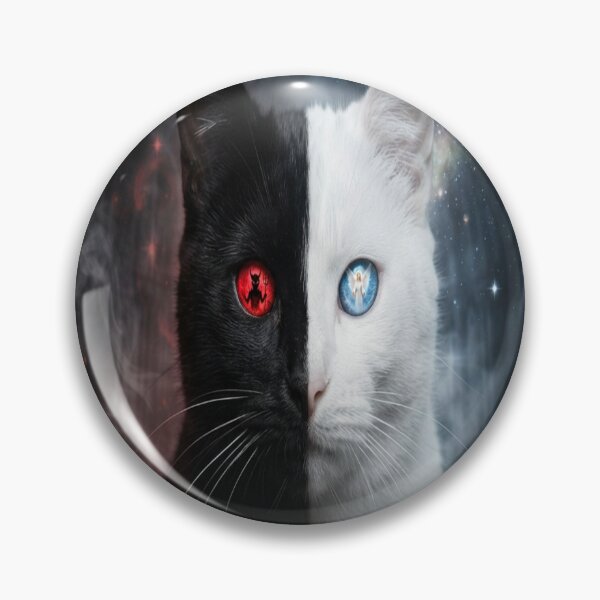 Item preview, Dual Nature of the Mystic Cat: Angel and Demon designed and sold by AfresStudio.