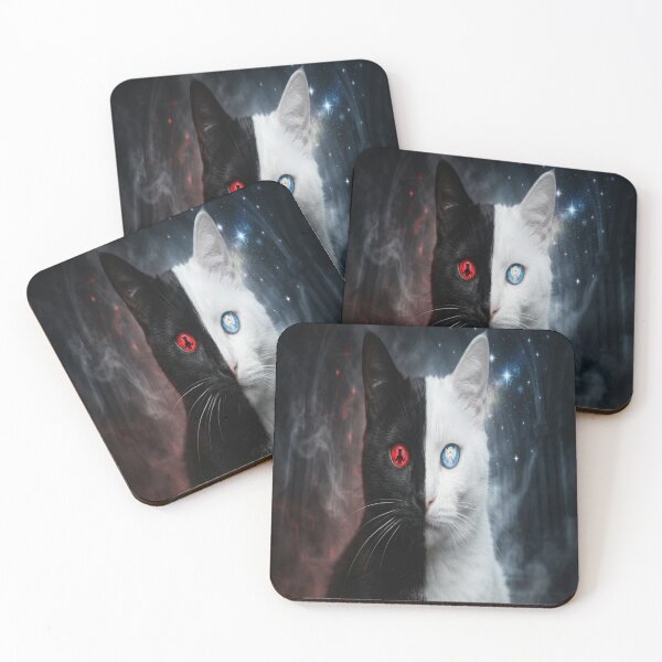 Item preview, Dual Nature of the Mystic Cat: Angel and Demon designed and sold by AfresStudio.