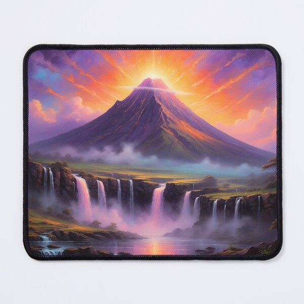 Item preview, Sacred Volcano — Golden Waterfalls under a Fiery Sky designed and sold by Hawaii26.