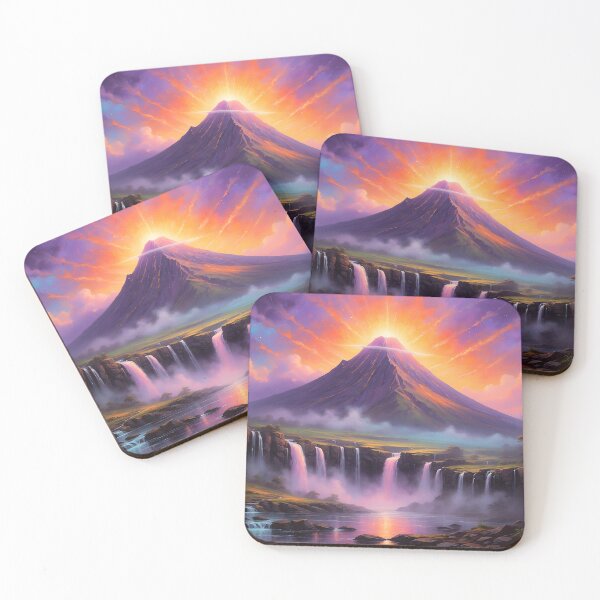 Item preview, Sacred Volcano — Golden Waterfalls under a Fiery Sky designed and sold by Hawaii26.