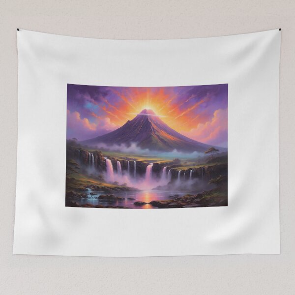 Item preview, Sacred Volcano — Golden Waterfalls under a Fiery Sky designed and sold by Hawaii26.