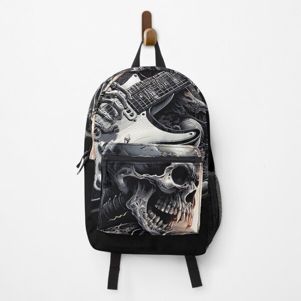 Item preview, Skeleton Playing Electric Guitar Dark Heavy Metal designed and sold by UrbanPrts.