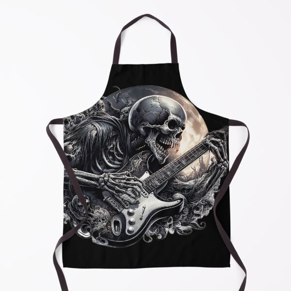 Item preview, Skeleton Playing Electric Guitar Dark Heavy Metal designed and sold by UrbanPrts.