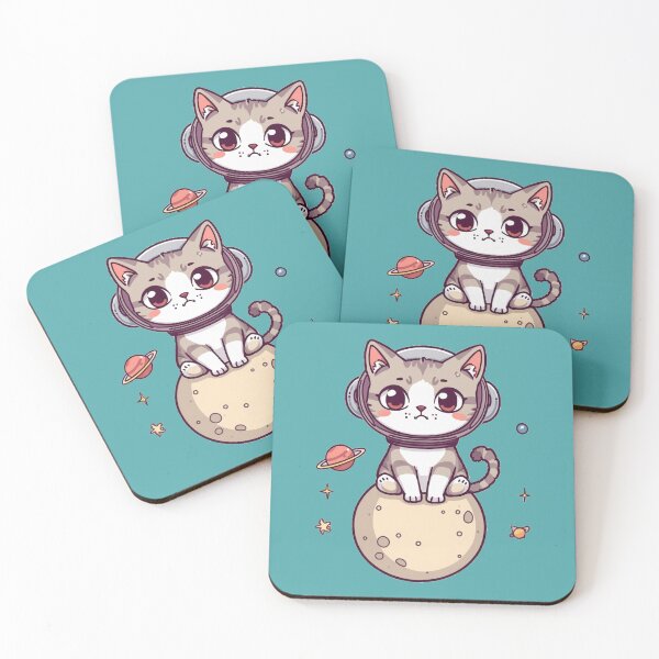 Item preview, Cute Space Cat Astronaut – Adorable Cosmic Kitty Cartoon designed and sold by mrworld000.