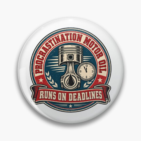 Item preview, Procrastination Motor Oil Parody Logo Tee designed and sold by Inkworksbyshery.