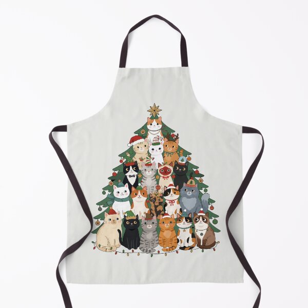 Item preview, Christmas Cat Tree Full of Festive Feline Friends designed and sold by FreshVibe Prints.