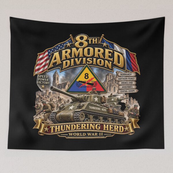 Item preview, 8th Armored Division - Thundering Herd - WWII - 3D - Enhanced designed and sold by Military Insignia Products.