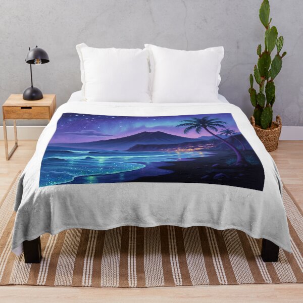 Item preview, Volcanic Bay at Night — Bioluminescent Waves Under the Stars designed and sold by Hawaii26.