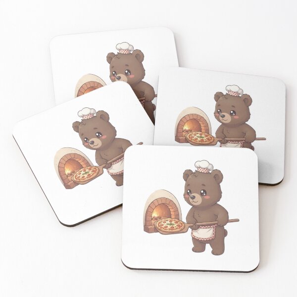 Item preview, Cute Bear Baker Baking Pizza designed and sold by Ella_Sketch.