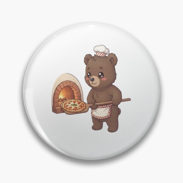 Item preview, Cute Bear Baker Baking Pizza designed and sold by Ella_Sketch.