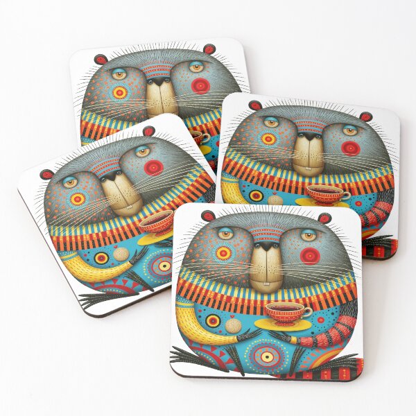 Item preview, T-Shirt - Sticker - Whimsical Beaver Tea Illustration designed and sold by ForeverPrintsOK.