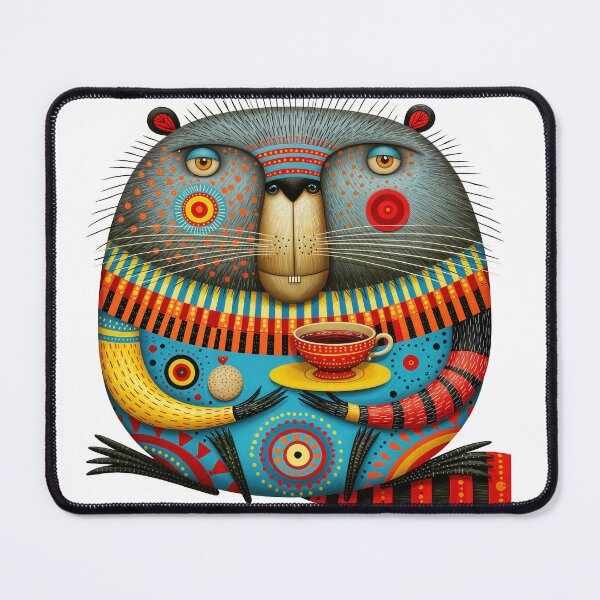 Item preview, T-Shirt - Sticker - Whimsical Beaver Tea Illustration designed and sold by ForeverPrintsOK.