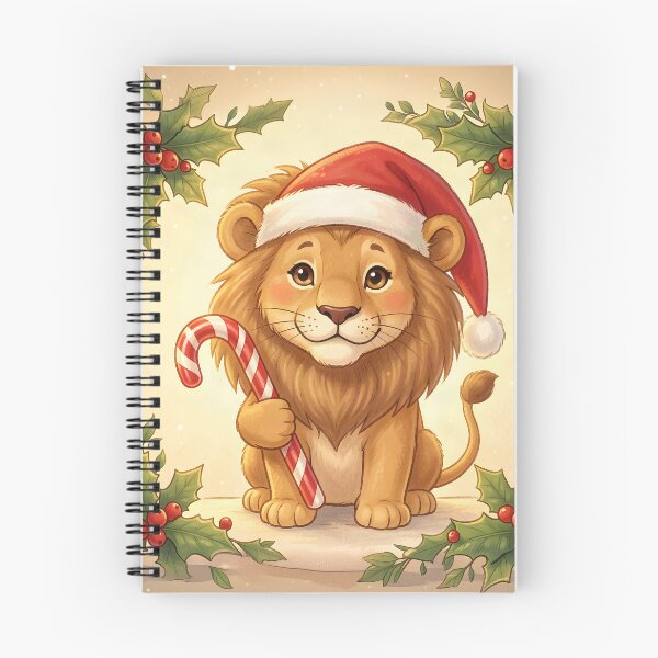 Item preview, Cute Christmas Lion with Santa Hat and Candy Cane designed and sold by Marcu Ioachim.