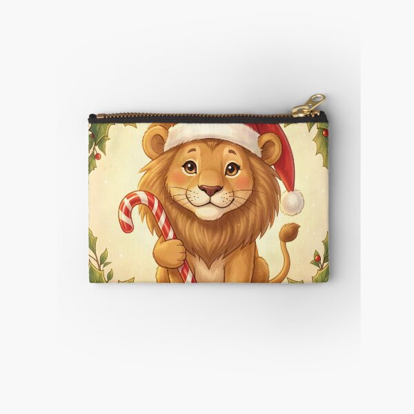 Item preview, Cute Christmas Lion with Santa Hat and Candy Cane designed and sold by Marcu Ioachim.