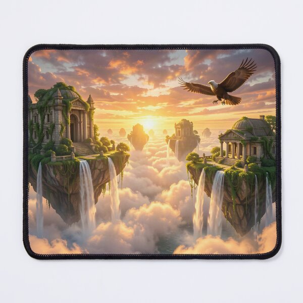 Item preview, A Great Eagle Soars Above an Elven sky city designed and sold by Fanta-sticky.