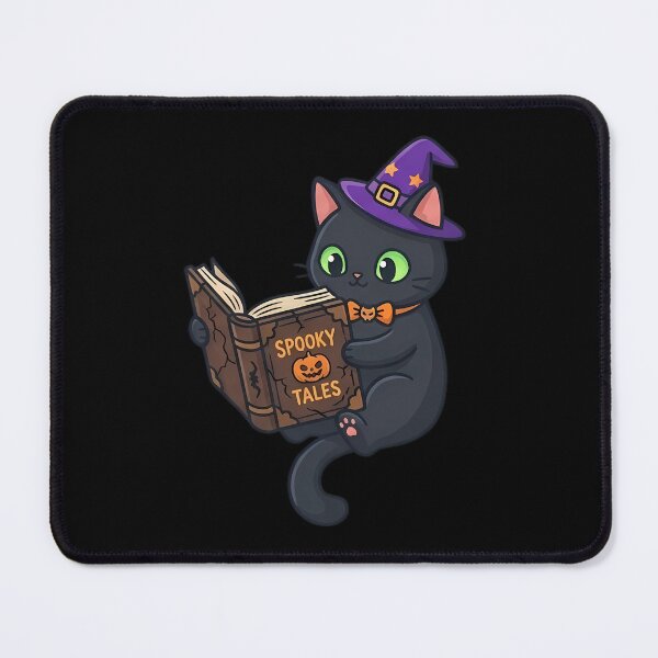 Item preview, Spooky Black Cat Reading Book Witch Hat Halloween designed and sold by Jacob Zubek.