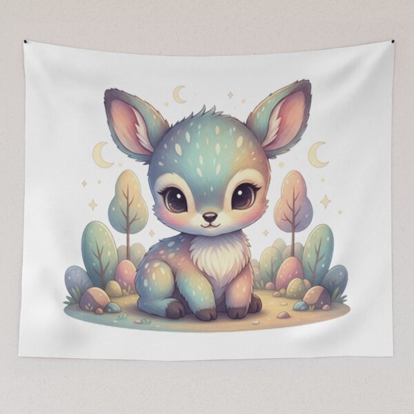 Item preview, Enchanted Forest Deer – Pastel Baby Deer Illustration designed and sold by Herzbaumatelier.
