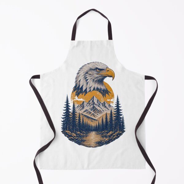 Item preview, Bald Eagle Mountain Sunset Vintage Retro Wildlife Nature Print designed and sold by ZhivanCrimson.