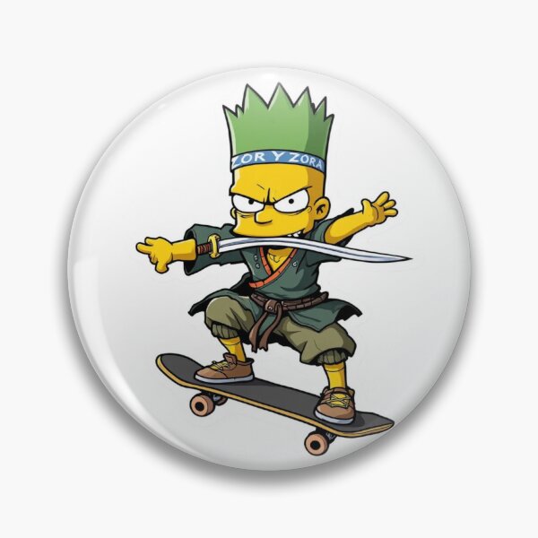 Item preview, Bart Simpson Zoro Skater Swordsman Parody Sticker designed and sold by Francisbb.
