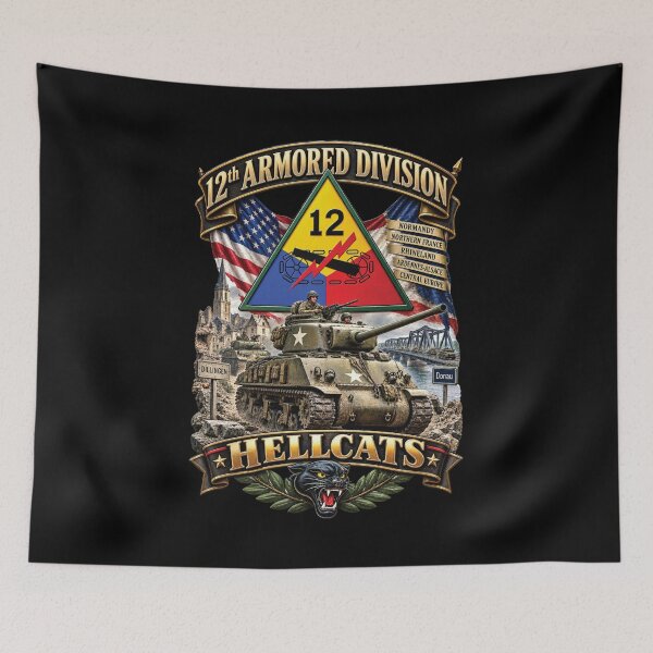 Item preview, 12th Armored Division - HellCats- WWII - 3D - Enhanced designed and sold by Military Insignia Products.