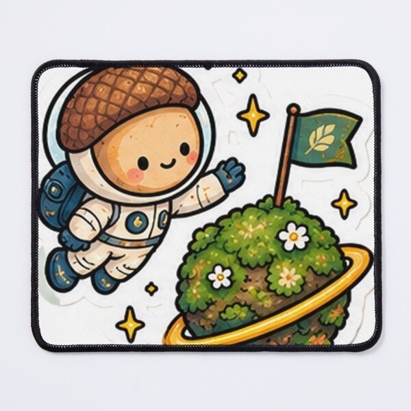Item preview, Acorn Astronaut – Whimsical Cosmic Garden Sticker designed and sold by denybz.