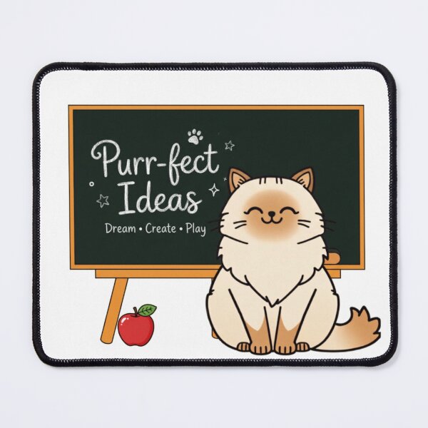 Item preview, Ragdoll Cat Classroom Sticker – Minimalist Teacher Cat with Chalkboard & Apple designed and sold by NKWealthDesign.