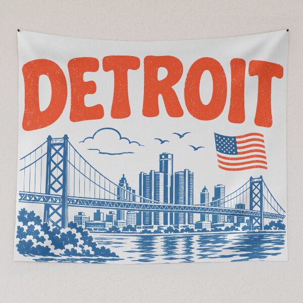 Item preview, Detroit Michigan Retro City designed and sold by HowToCanadian.