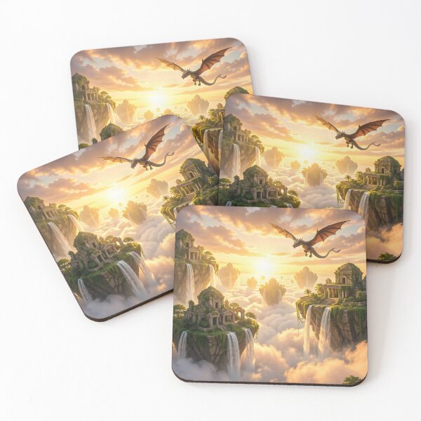 Item preview, A Terrifyingly Graceful Wyvern Lurks Amidst the Elven Sky Islands designed and sold by Fanta-sticky.