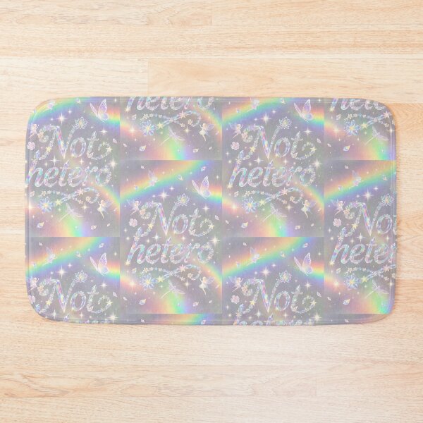Item preview, Not Hetero Holographic Pastel Fairycore Print - LGBTQ+ Pride Rainbow Fairy Art designed and sold by ZhivanCrimson.