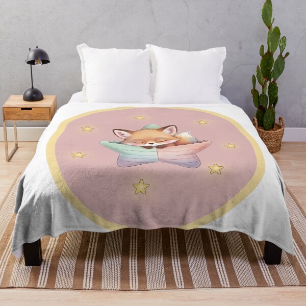 Item preview, Sleepy Star Fox – Pastel Baby Fox Illustration designed and sold by Herzbaumatelier.