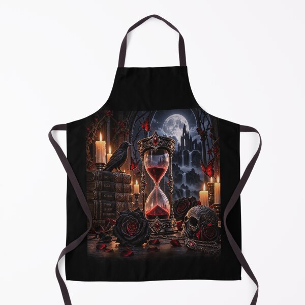 Item preview, Gothic Hourglass – Black Roses and Crimson Moon designed and sold by TroviTutto.