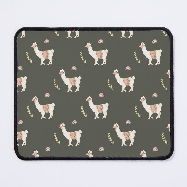 Item preview, Sweet Watercolor Llama with Pastel Rainbow Dark Olive Pattern designed and sold by svitlaarty.
